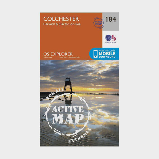 Explorer Active 184 Colchester, Harwick & Clacton-on-Sea Map With Digital Version