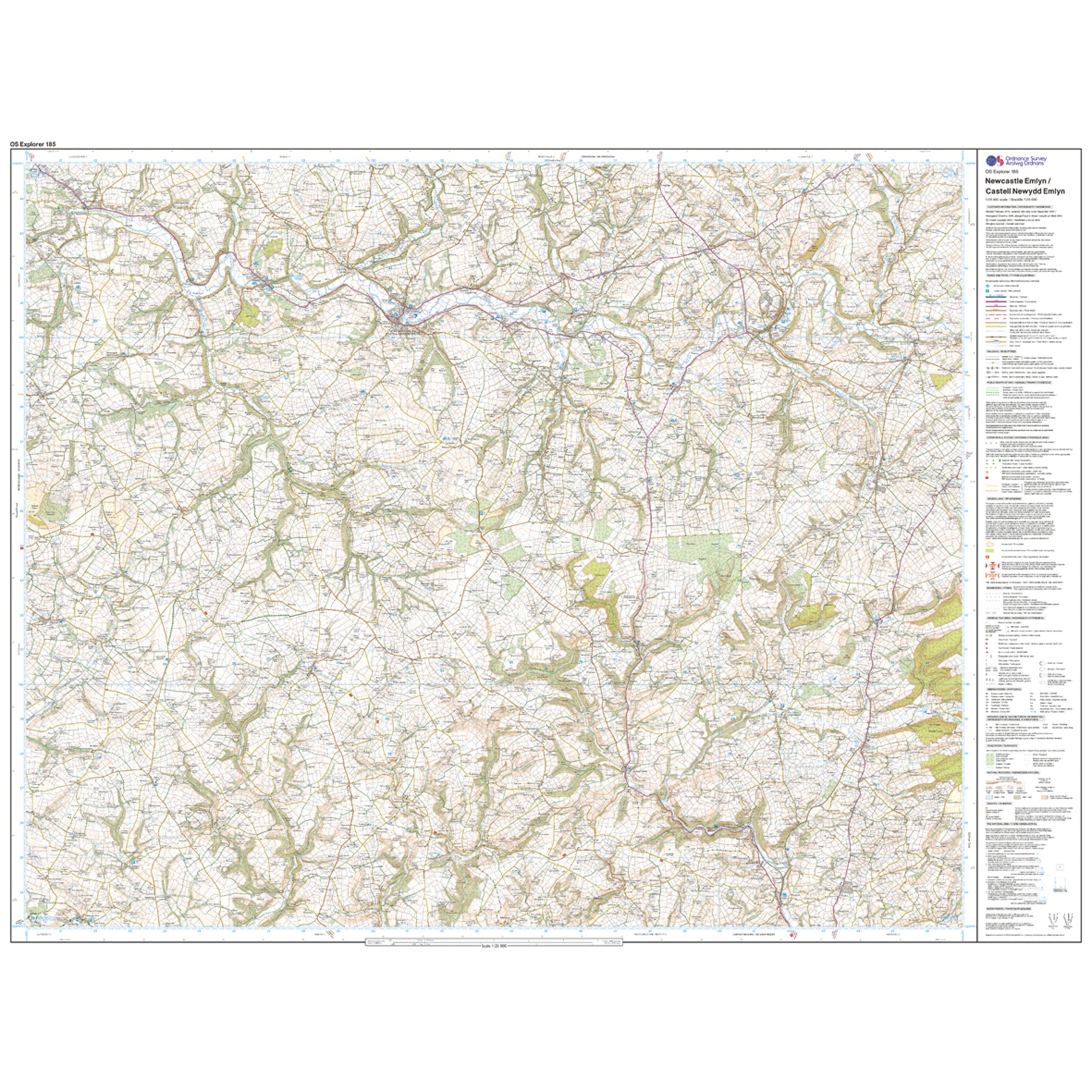 Explorer Active 185 Newcastle Emlyn, Llandysul & Cynwyl Elfed Map With Digital Version