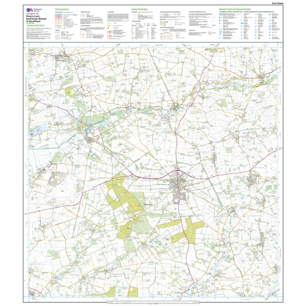 Explorer 236 King's Lynn, Downham Market & Swaffham Map With Digital Version