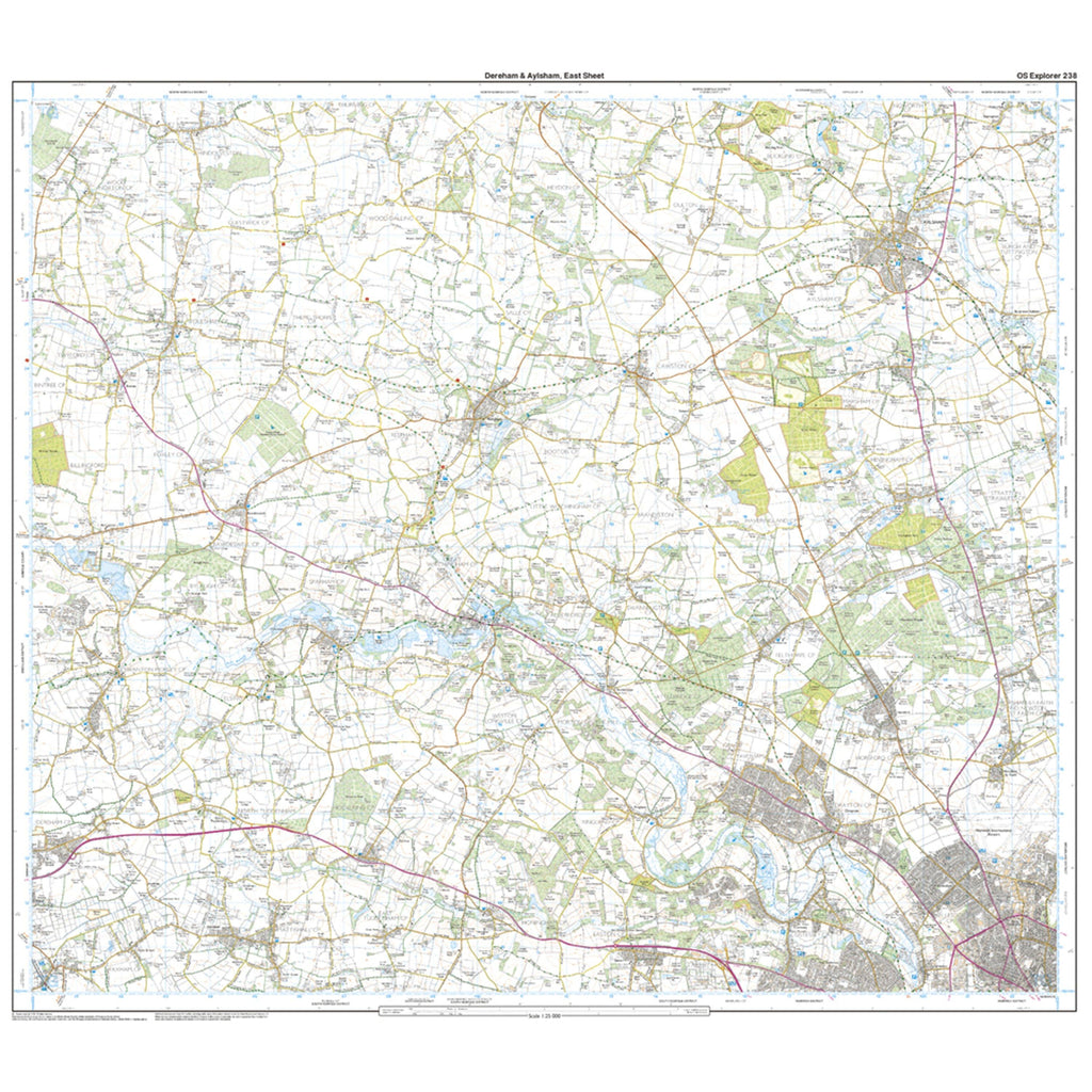 Explorer 238 East Dereham & Aylsham Map With Digital Version