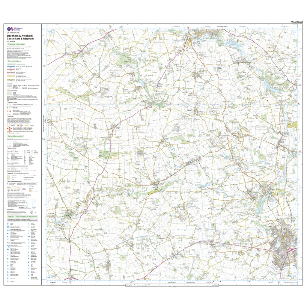 Explorer 238 East Dereham & Aylsham Map With Digital Version