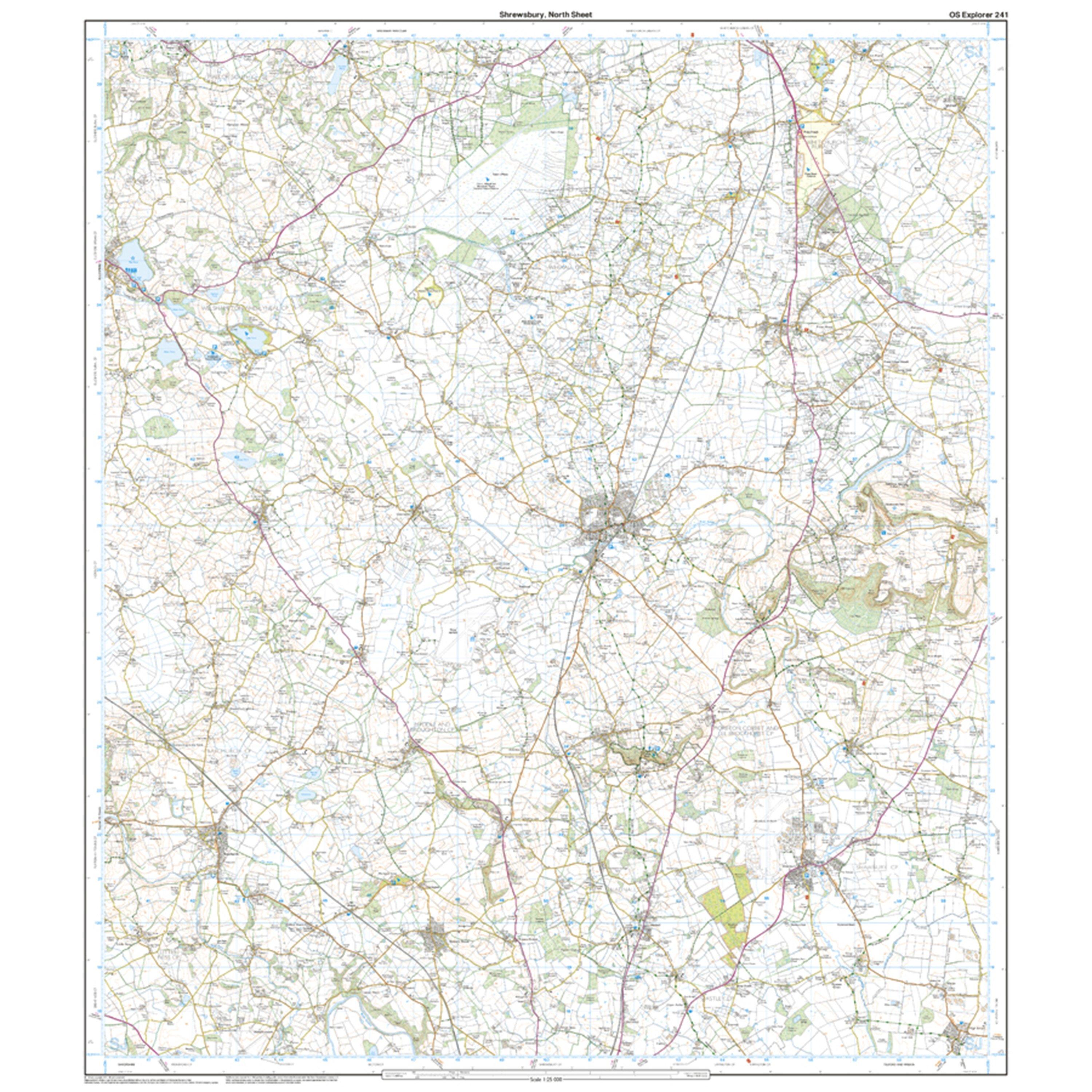 Explorer 241 Shrewsbury, Wem, Shawbury & Baschurch Map With Digital Version