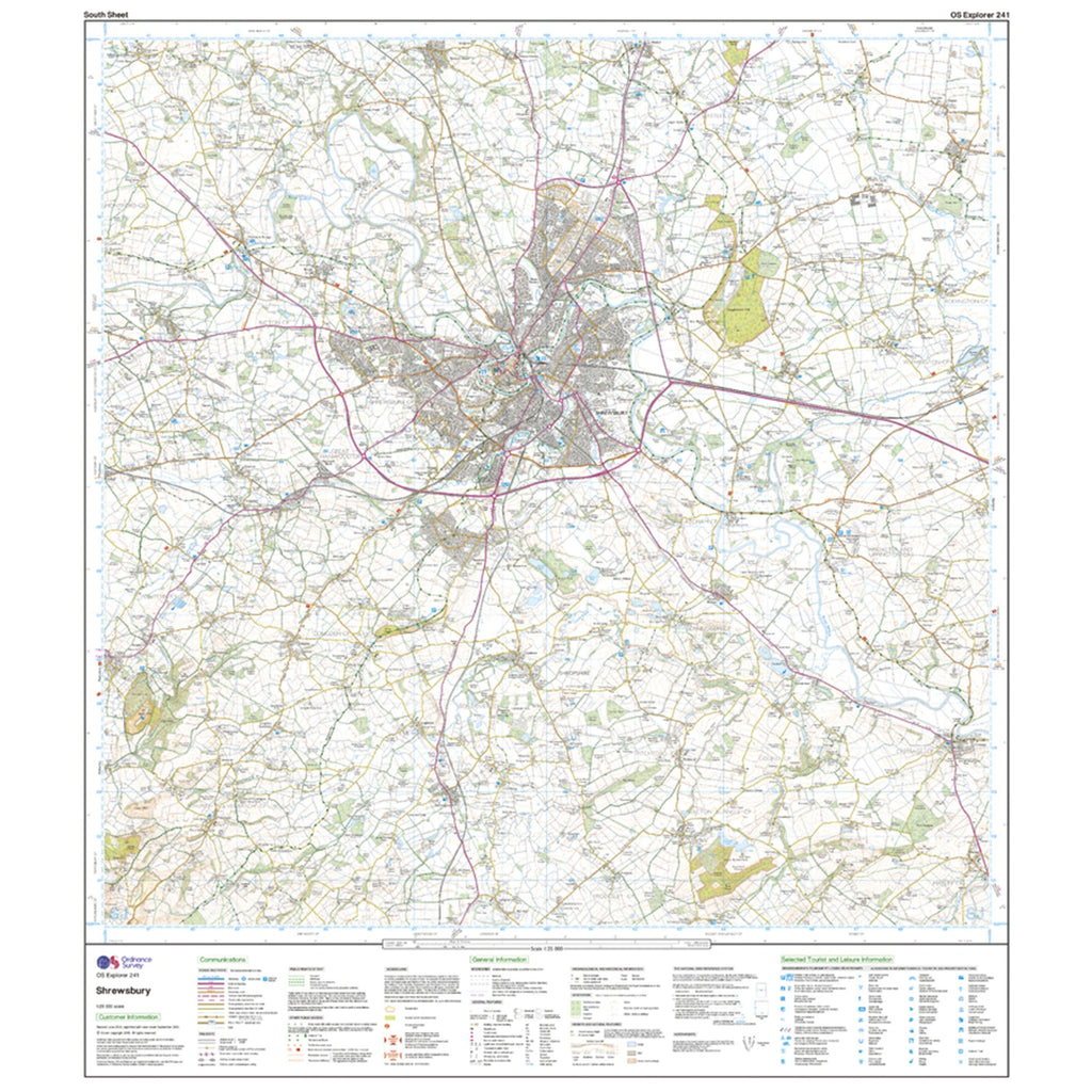 Explorer 241 Shrewsbury, Wem, Shawbury & Baschurch Map With Digital Version