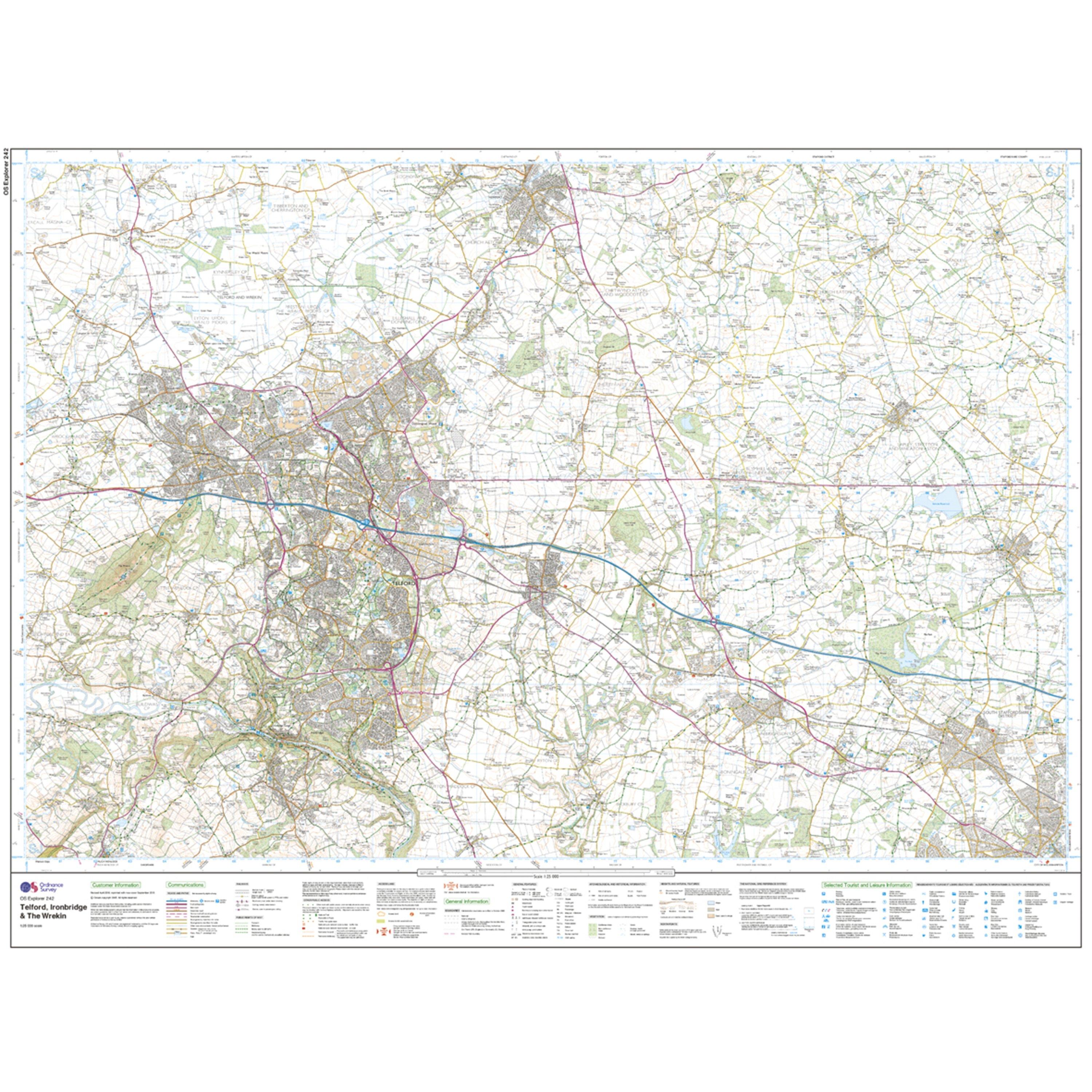 Explorer 242 Telford, Ironbridge & The Wrekin Map With Digital Version