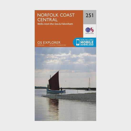 Explorer 251 Norfolk Coast Central Map With Digital Version
