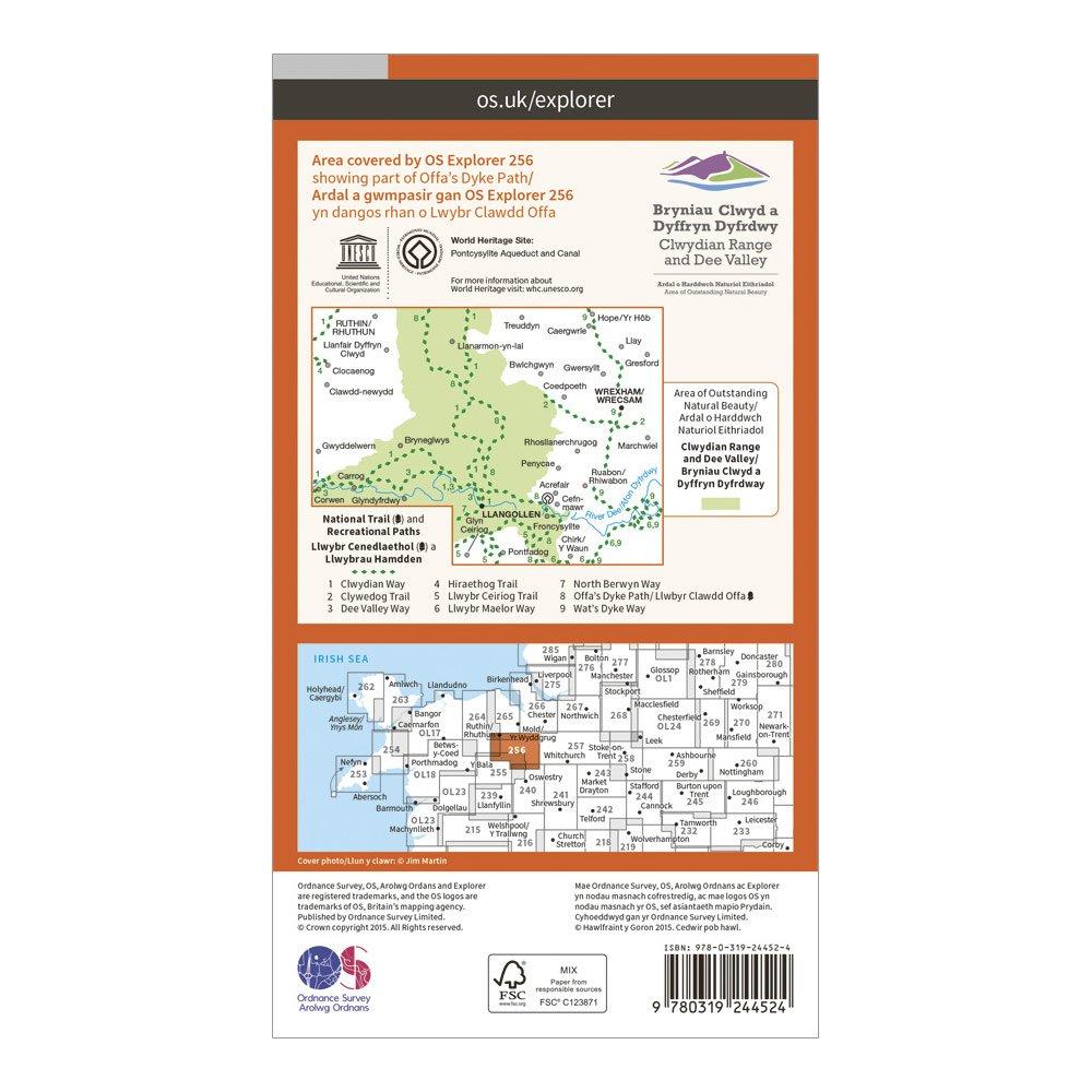Explorer 256 Wrexham & Llangollen Map With Digital Version