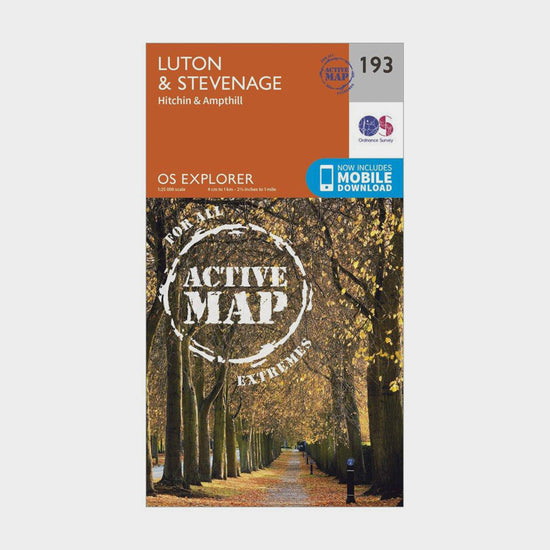 Explorer Active 193 Luton & Stevenage Map With Digital Version