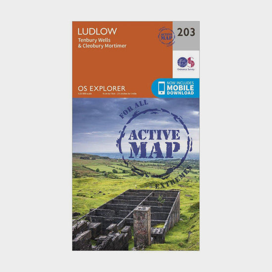 Explorer Active 203 Ludlow, Tenbury Wells & Cleobury Mortimer Map With Digital Version