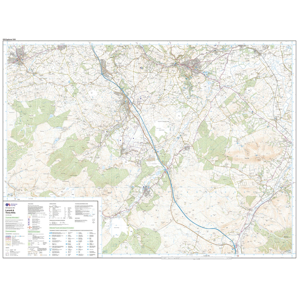 Explorer 335 Lanark & Tinto Hills Map With Digital Version