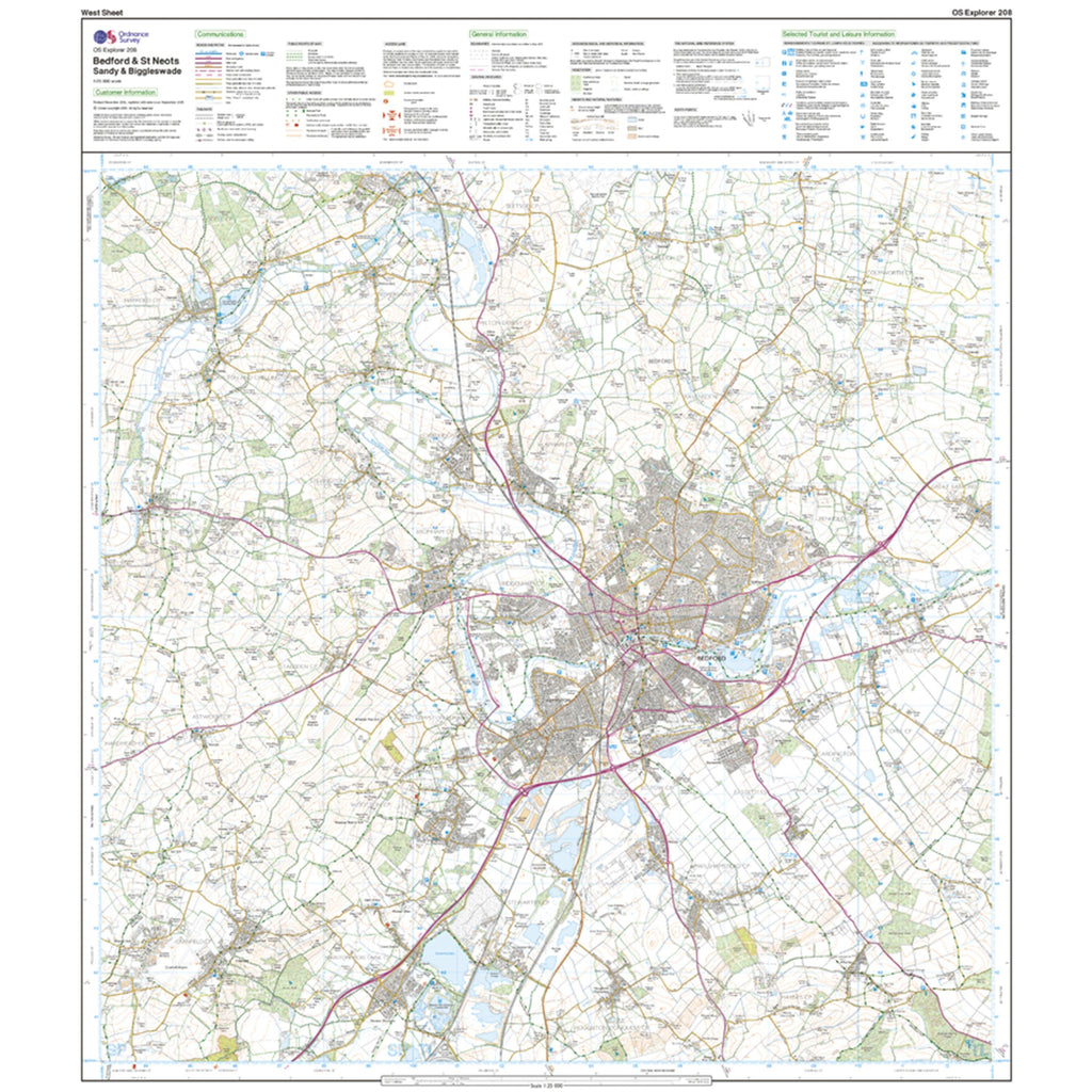 Explorer Active 208 Bedford & St Neots Map With Digital Version