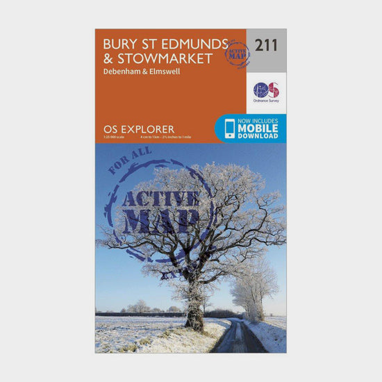Explorer Active 211 Bury St Edmunds & Stowmarket Map With Digital Version