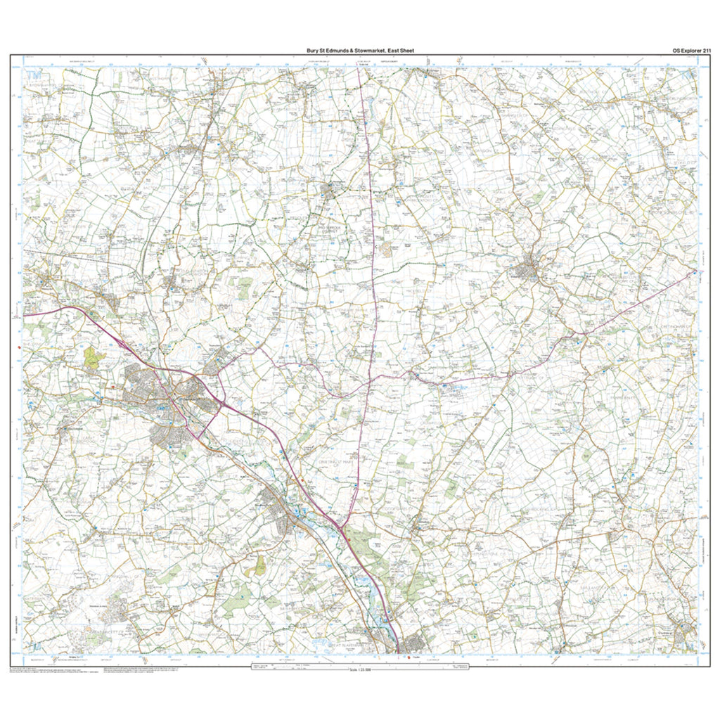 Explorer Active 211 Bury St Edmunds & Stowmarket Map With Digital Version