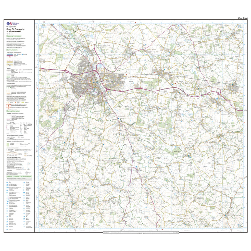 Explorer Active 211 Bury St Edmunds & Stowmarket Map With Digital Version