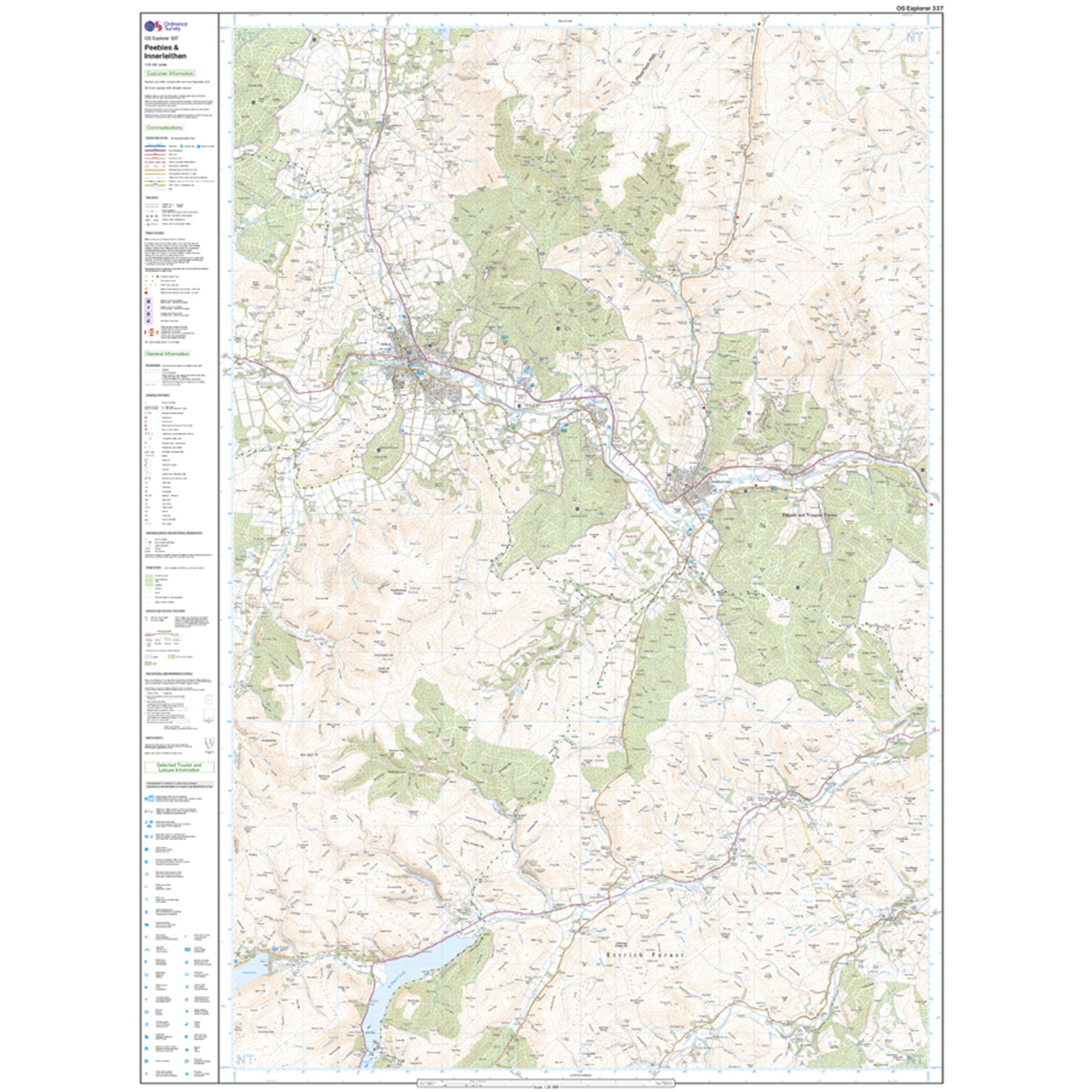 Explorer 337 Peebles & Interleithen Map With Digital Version