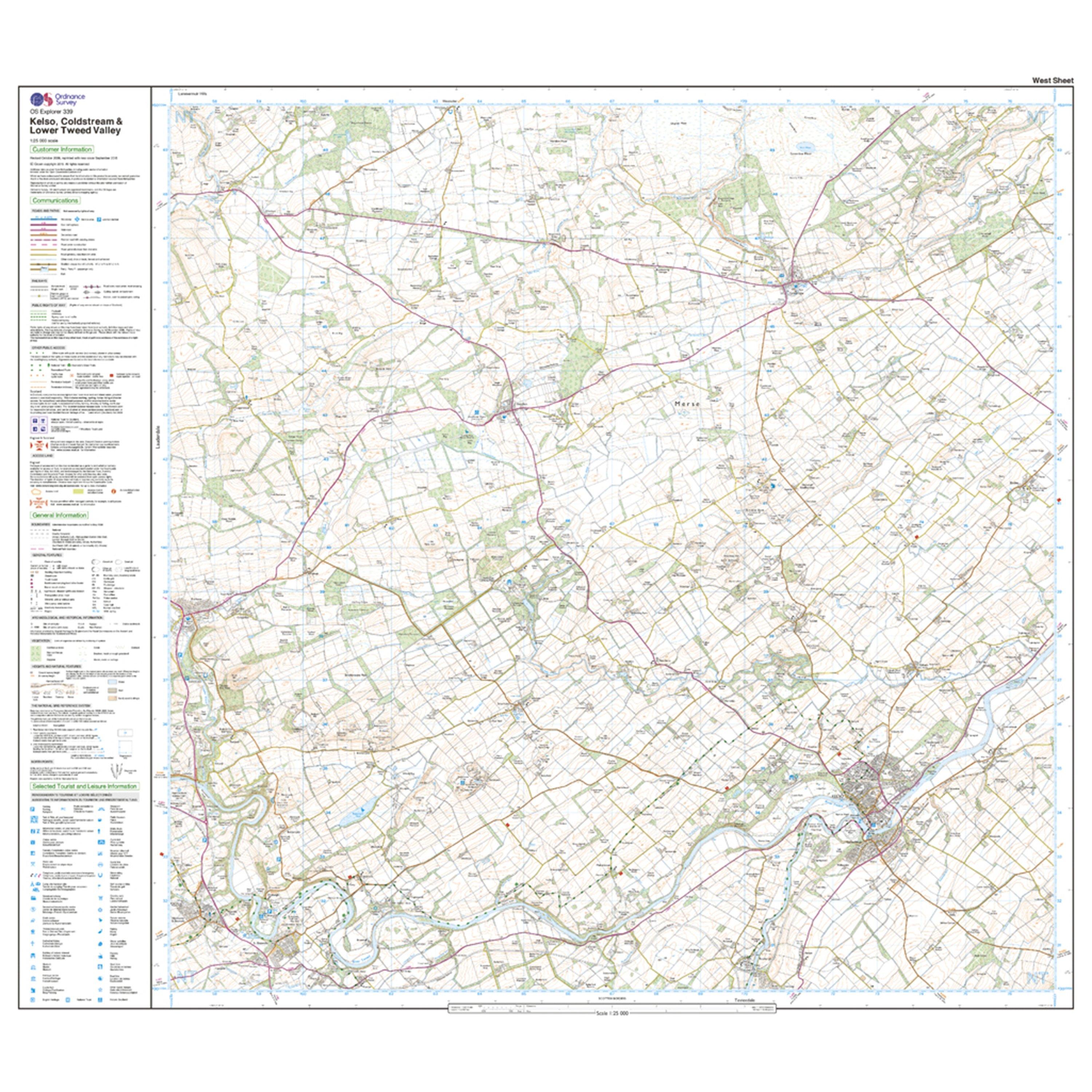 Explorer 339 Kelso, Coldstream & Lower Tweed Valley Map With Digital Version