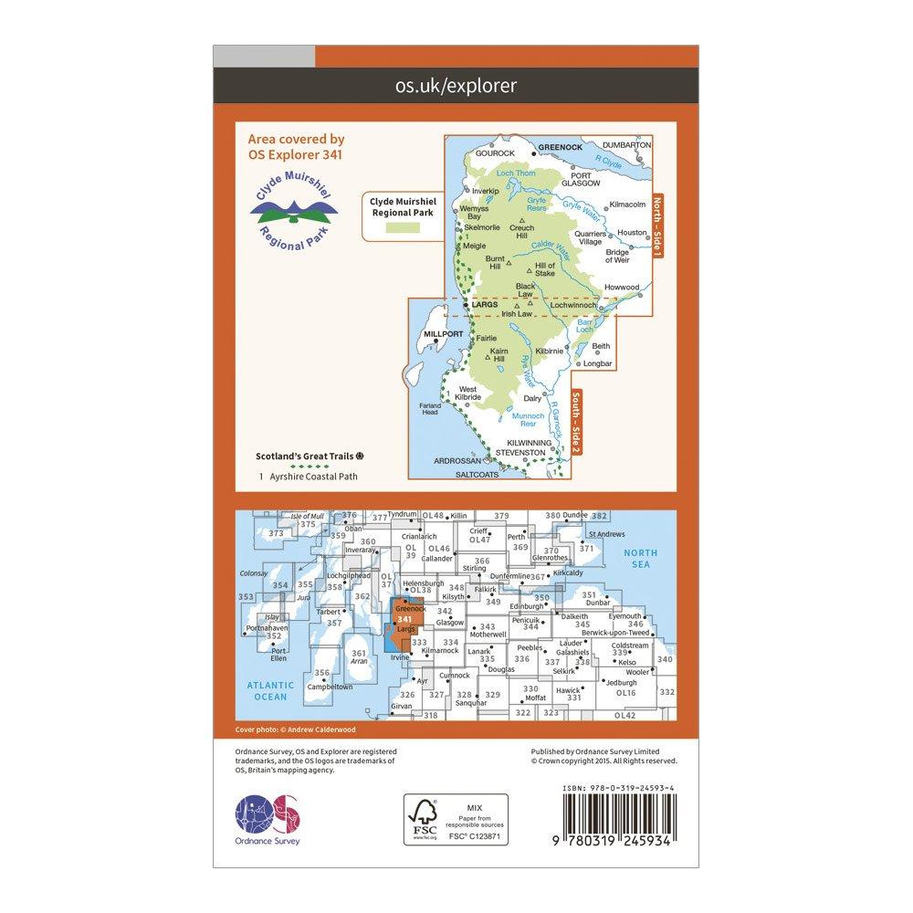 Explorer 341 Greenoch, Largs & Millport Map With Digital Version