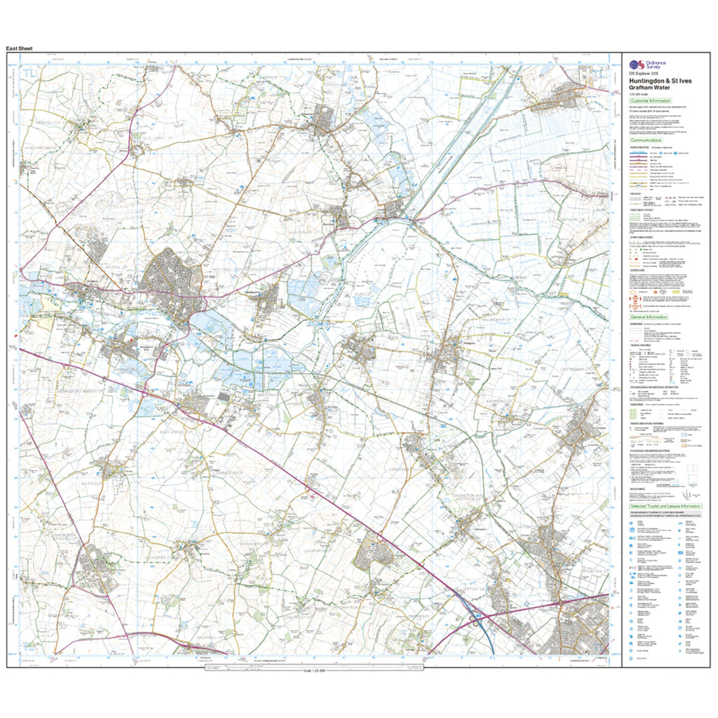 Explorer Active 225 Huntingdon & St Ives Map With Digital Version