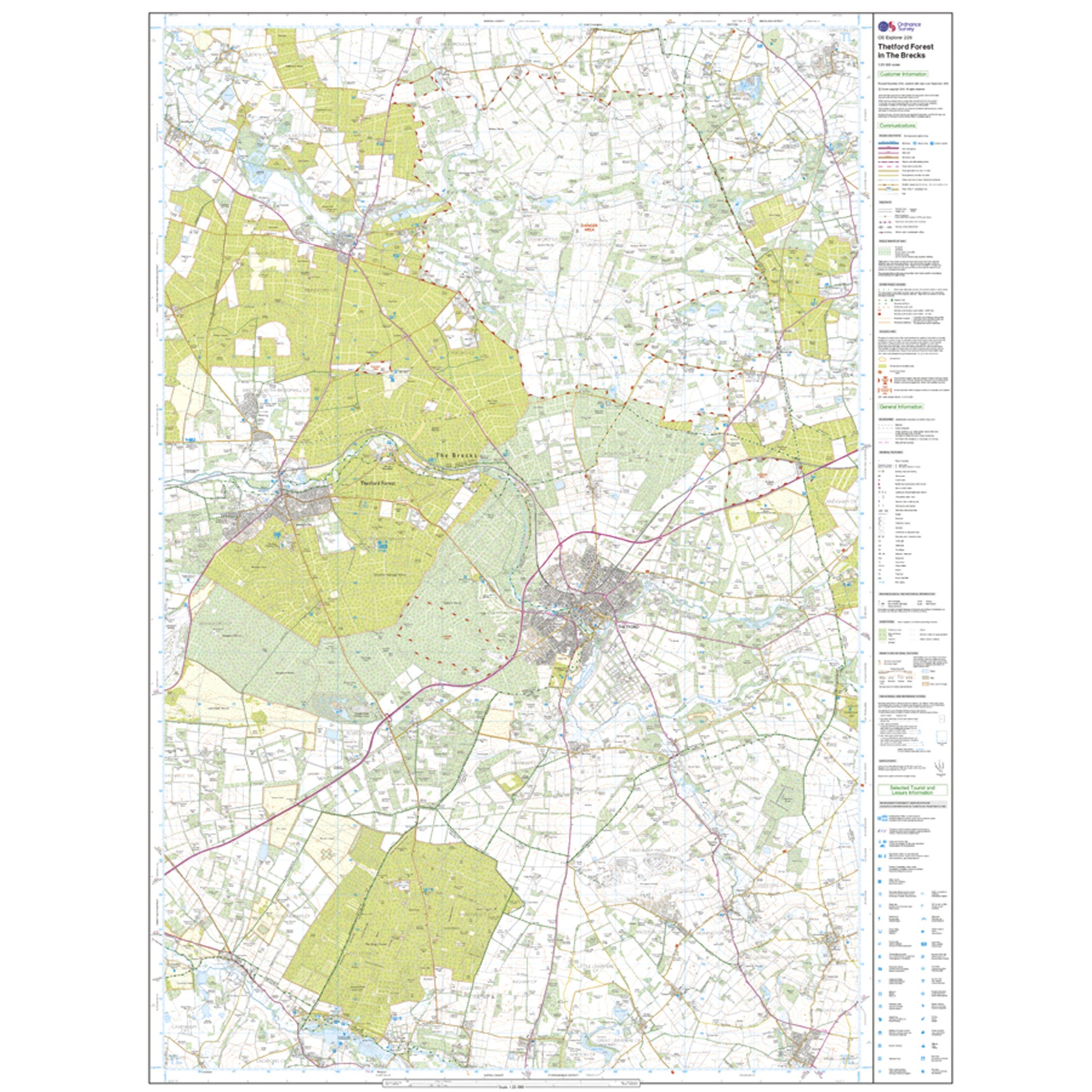 Explorer Active 229 Thetford Forest in the Brecks Map With Digital Version