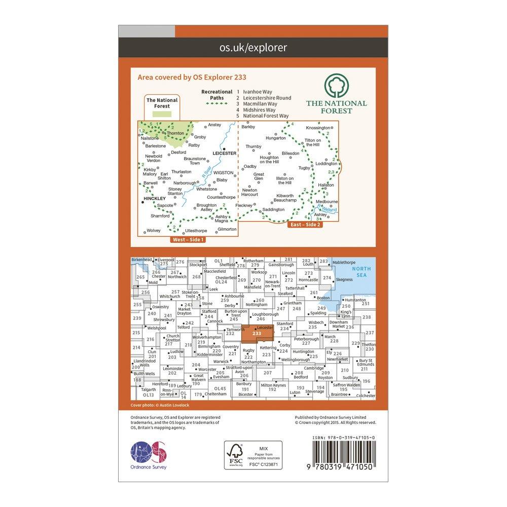 Explorer Active 233 Leicester & Hinckley Map With Digital Version