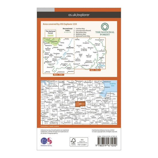 Explorer Active 233 Leicester & Hinckley Map With Digital Version