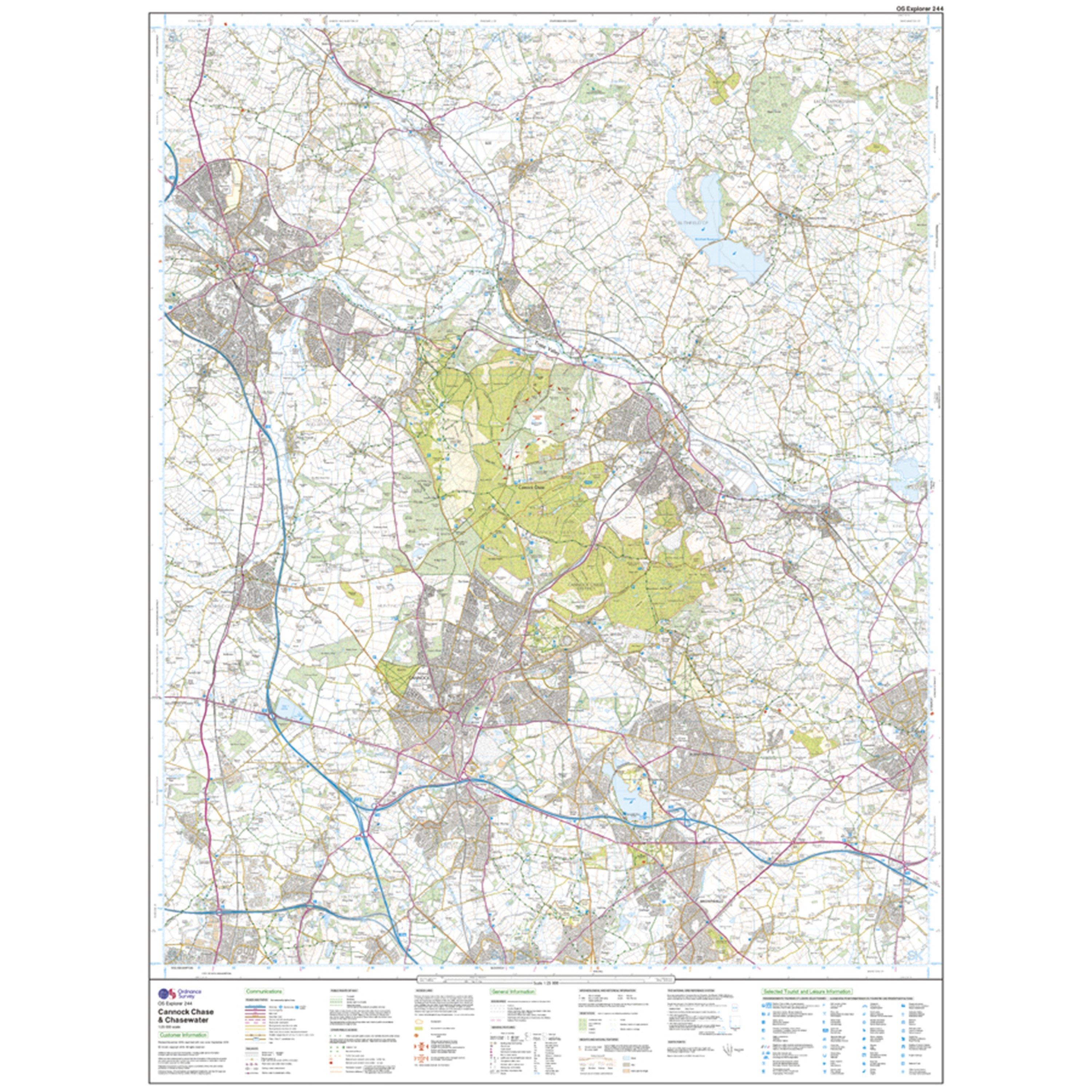 Explorer Active 244 Cannock Chase & Chasewater Map With Digital Version