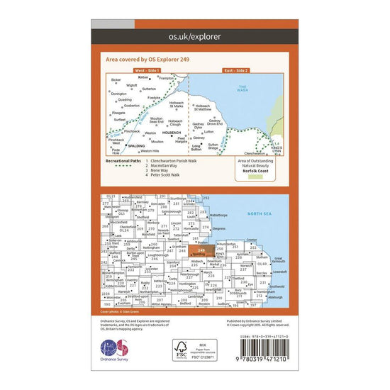 Explorer Active 249 Spalding & Holbeach Map With Digital Version