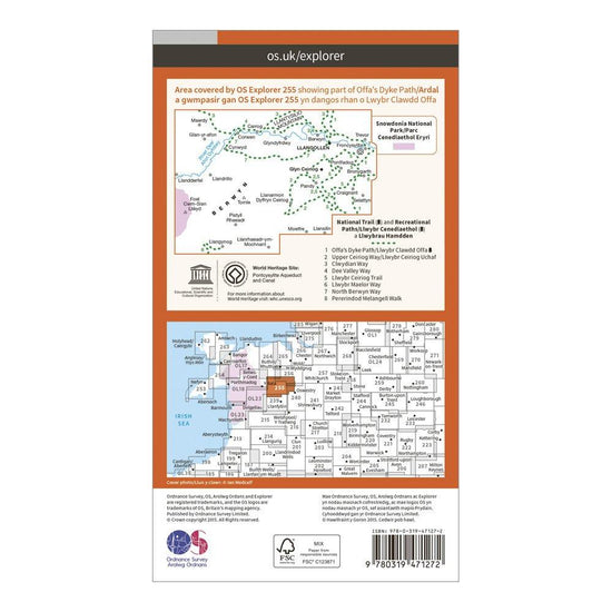 Explorer Active 255 Llangollen & Berwyn Map With Digital Version