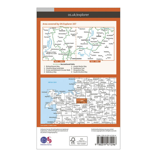 Explorer Active 257 Crewe & Nantwich Map with Digital Version