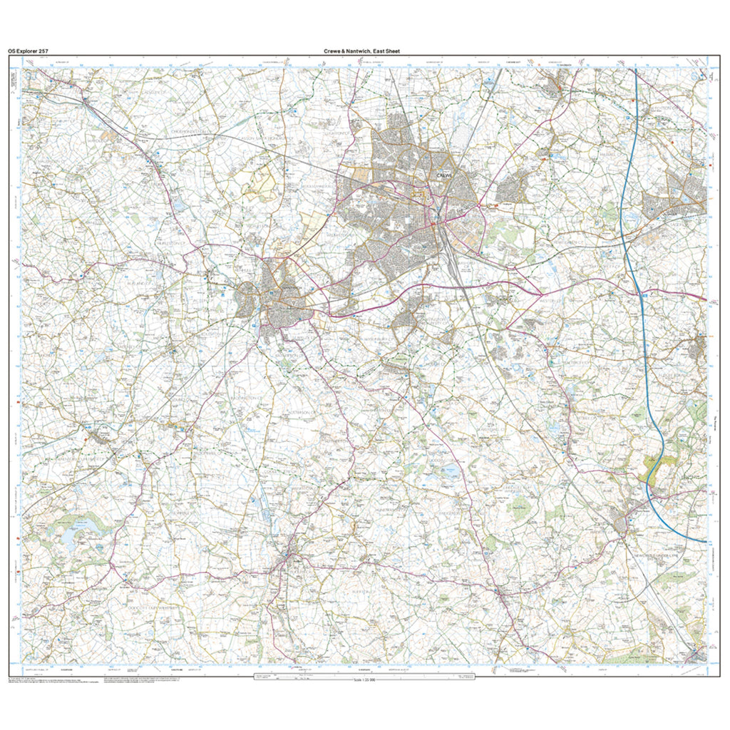 Explorer Active 257 Crewe & Nantwich Map with Digital Version