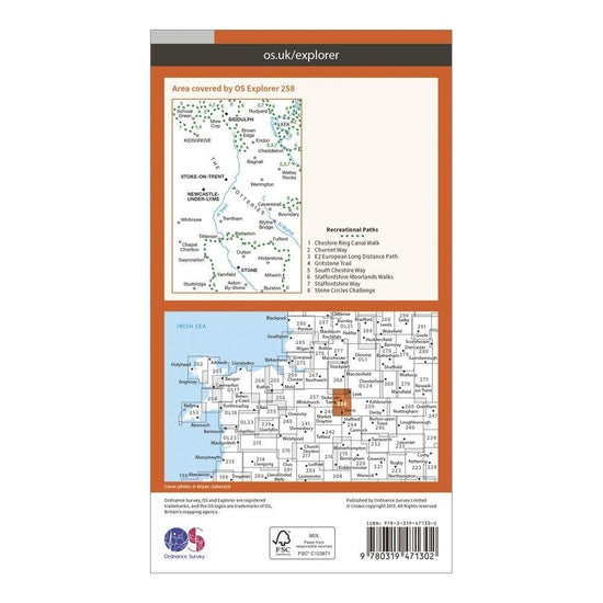 Explorer Active 258 Stoke-on-Trent & Newcastle-under-Lyme Map With Digital Version