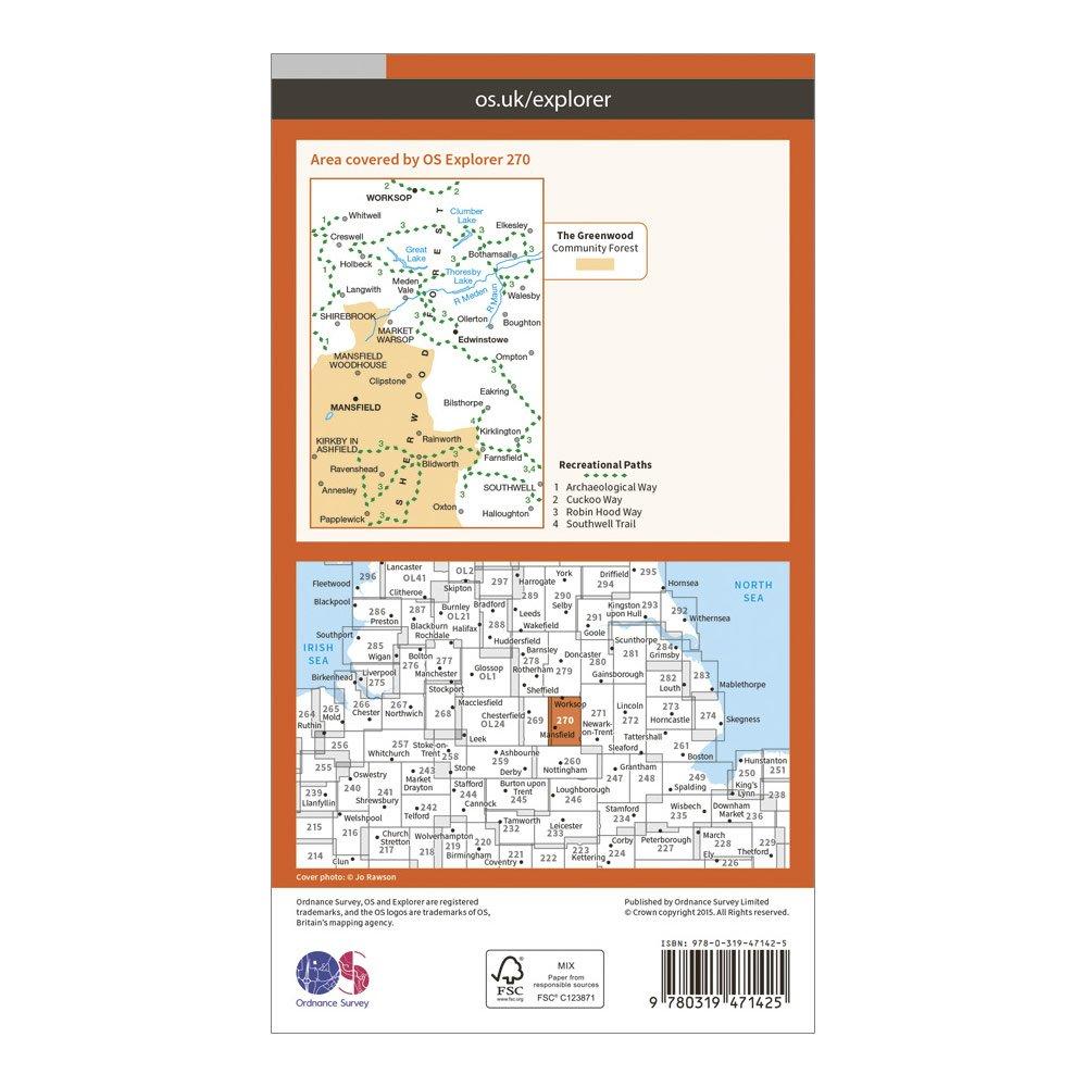 Explorer Active 270 Sherwood Forest Map With Digital Version