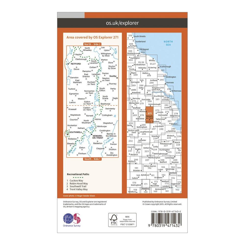 Explorer Active 271 Newark-on-Trent Map With Digital Version