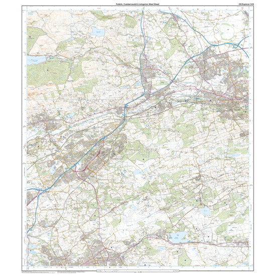 Explorer 349 Falkirk, Cumbernauld & Livingston Map With Digital Version