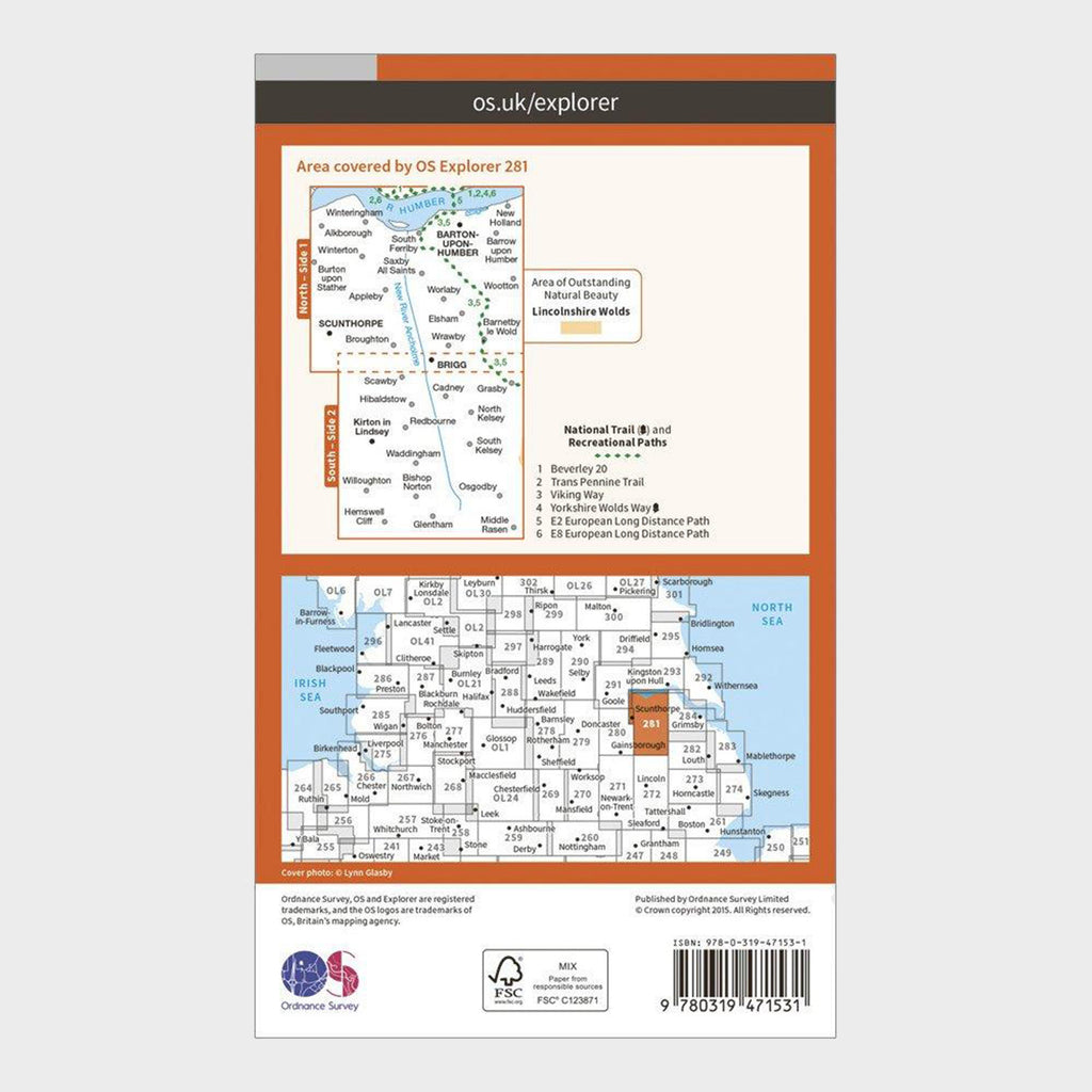 Explorer Active 281 Ancholme Valley Map With Digital Version