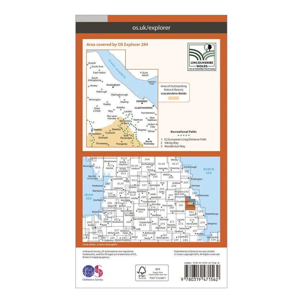Explorer Active 284 Grimsby, Cleethorpes & Immingham Map With Digital Version