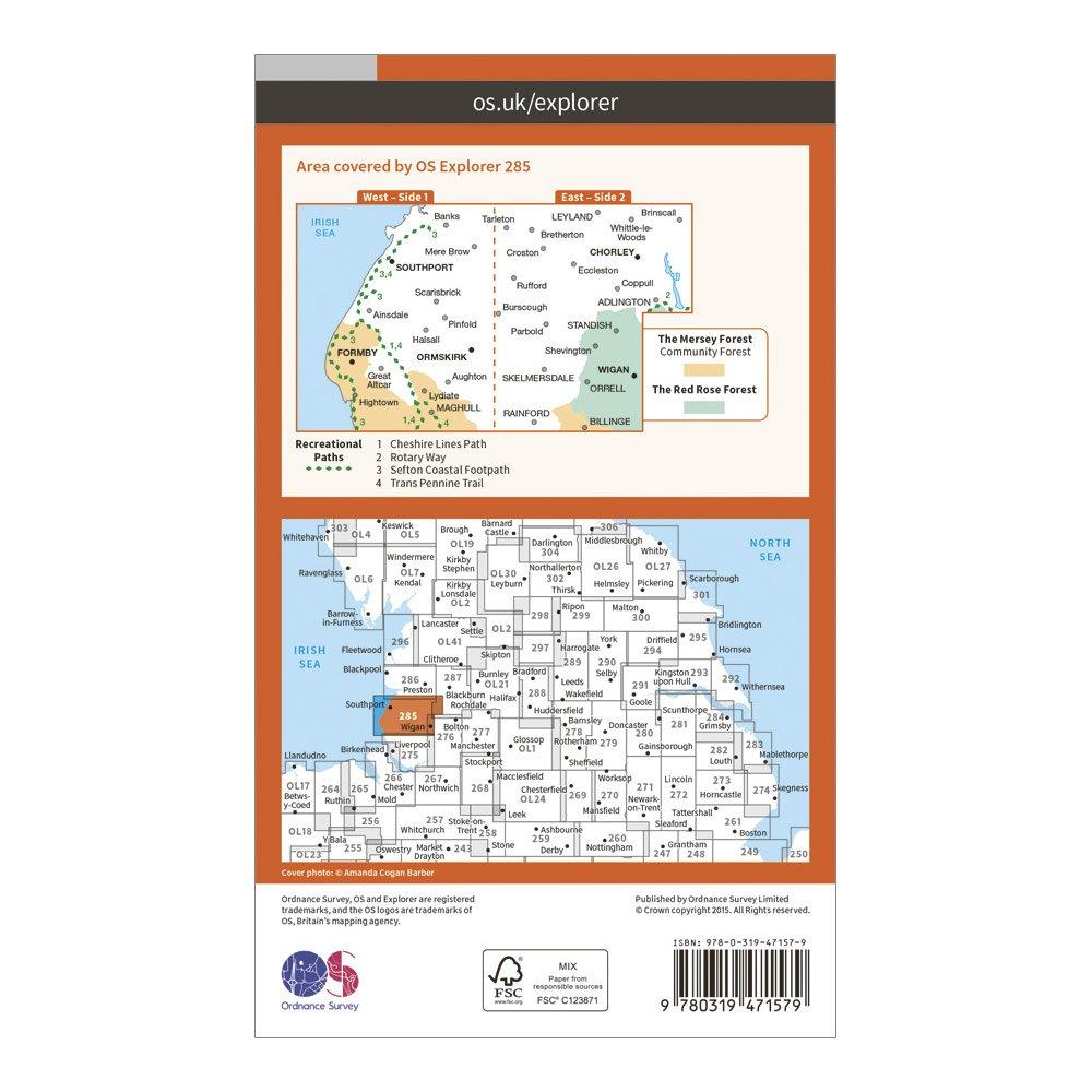 Explorer Active 285 Southport & Chorley Map With Digital Version