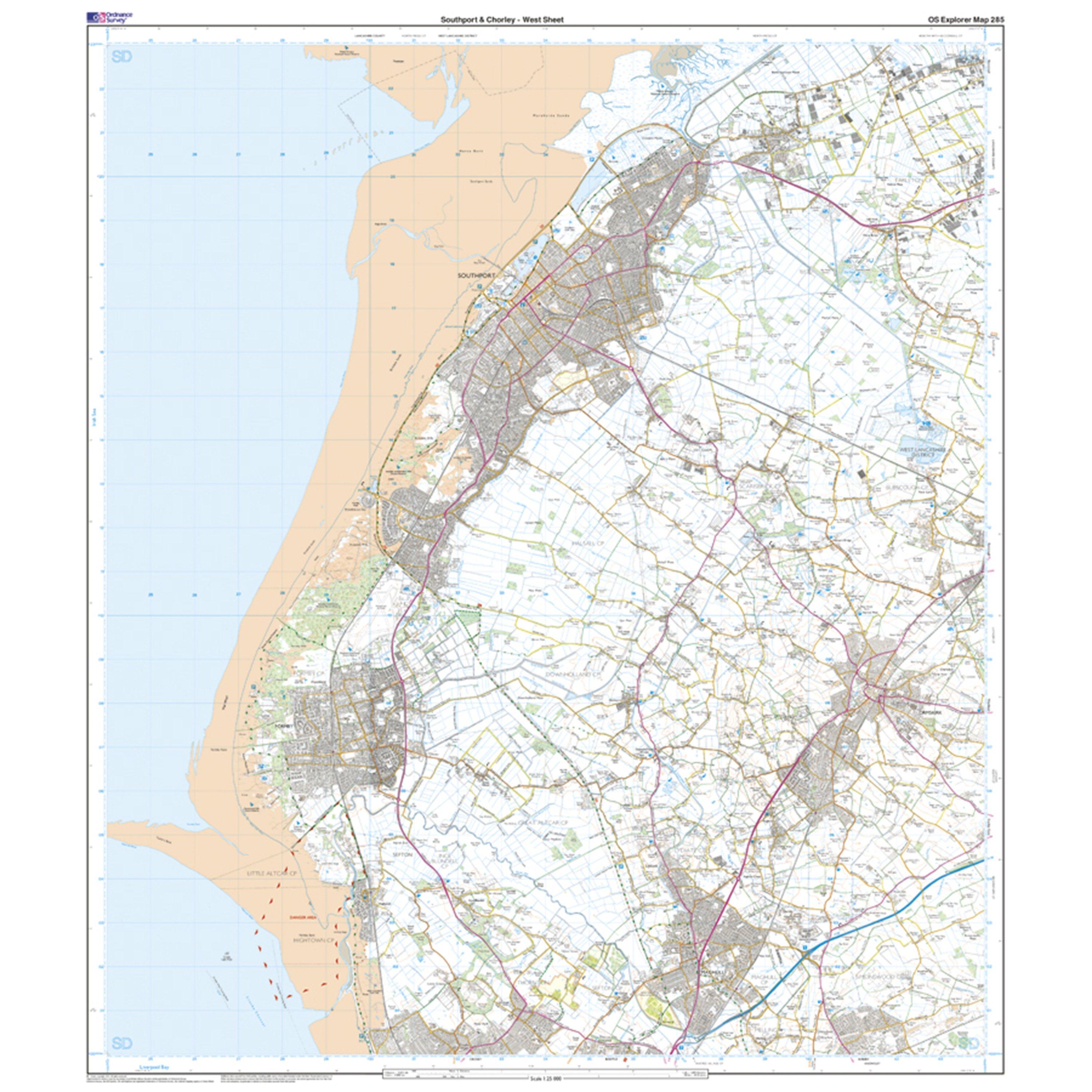 Explorer Active 285 Southport & Chorley Map With Digital Version