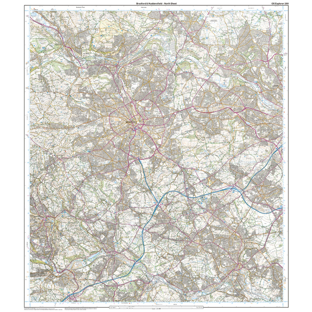 Explorer Active 288 Bradford & Huddersfield Map With Digital Version