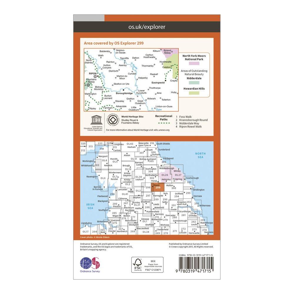 Explorer Active 299 Ripon & Boroughbridge Map With Digital Version