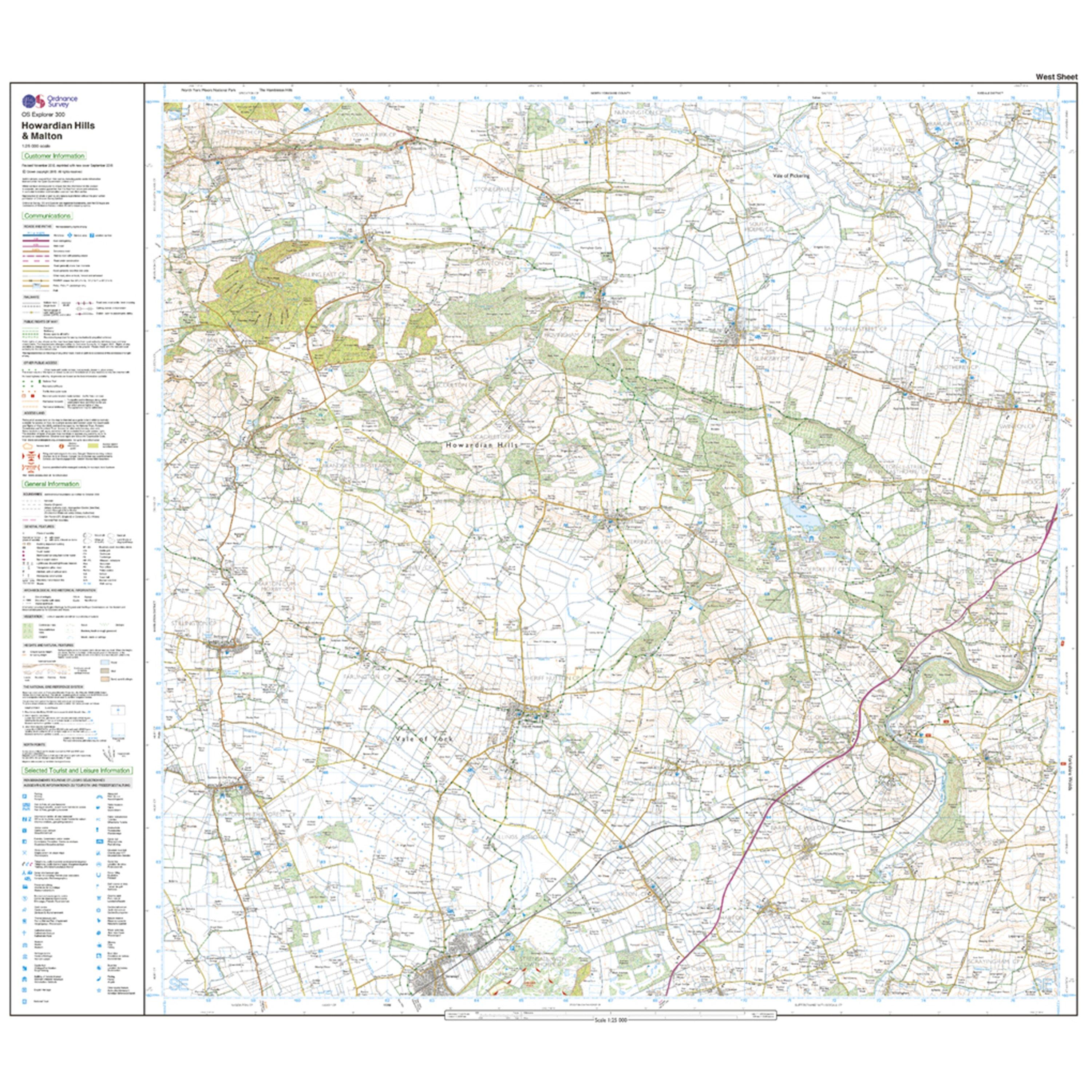 Explorer Active 300 Howardian Hills & Malton Map With Digital Version