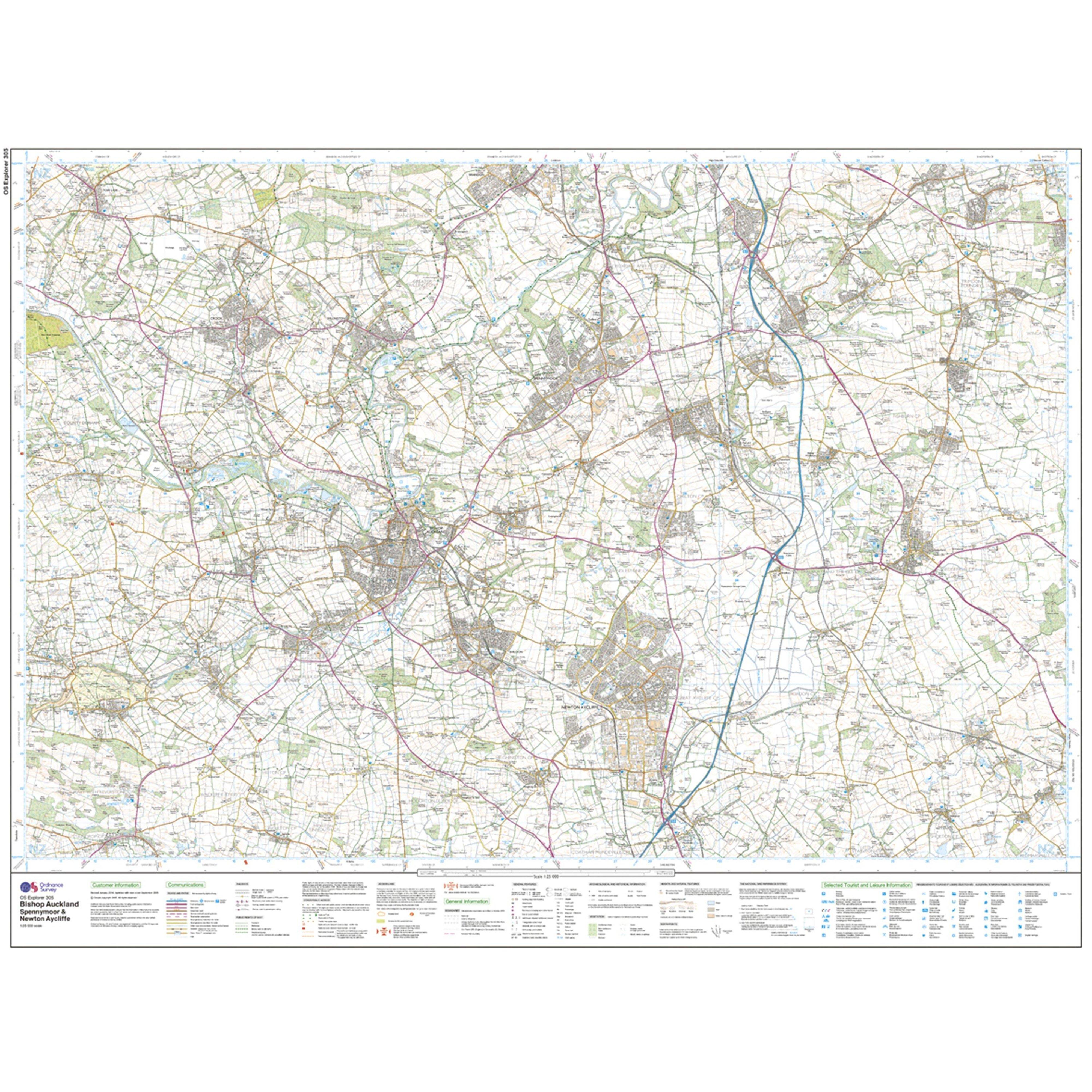 Explorer Active 305 Bishop Auckland Map With Digital Version
