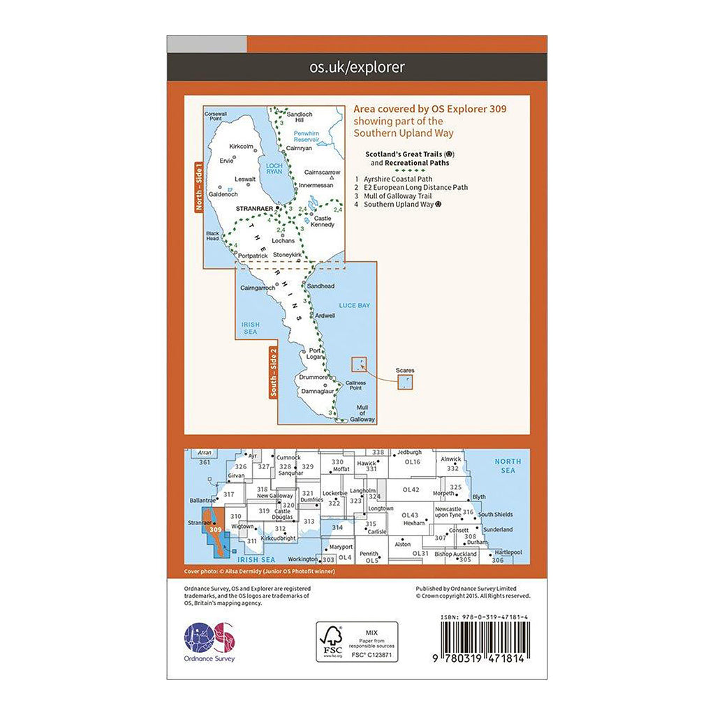 Explorer Active 309 Stranraer & The Rhins Map With Digital Version