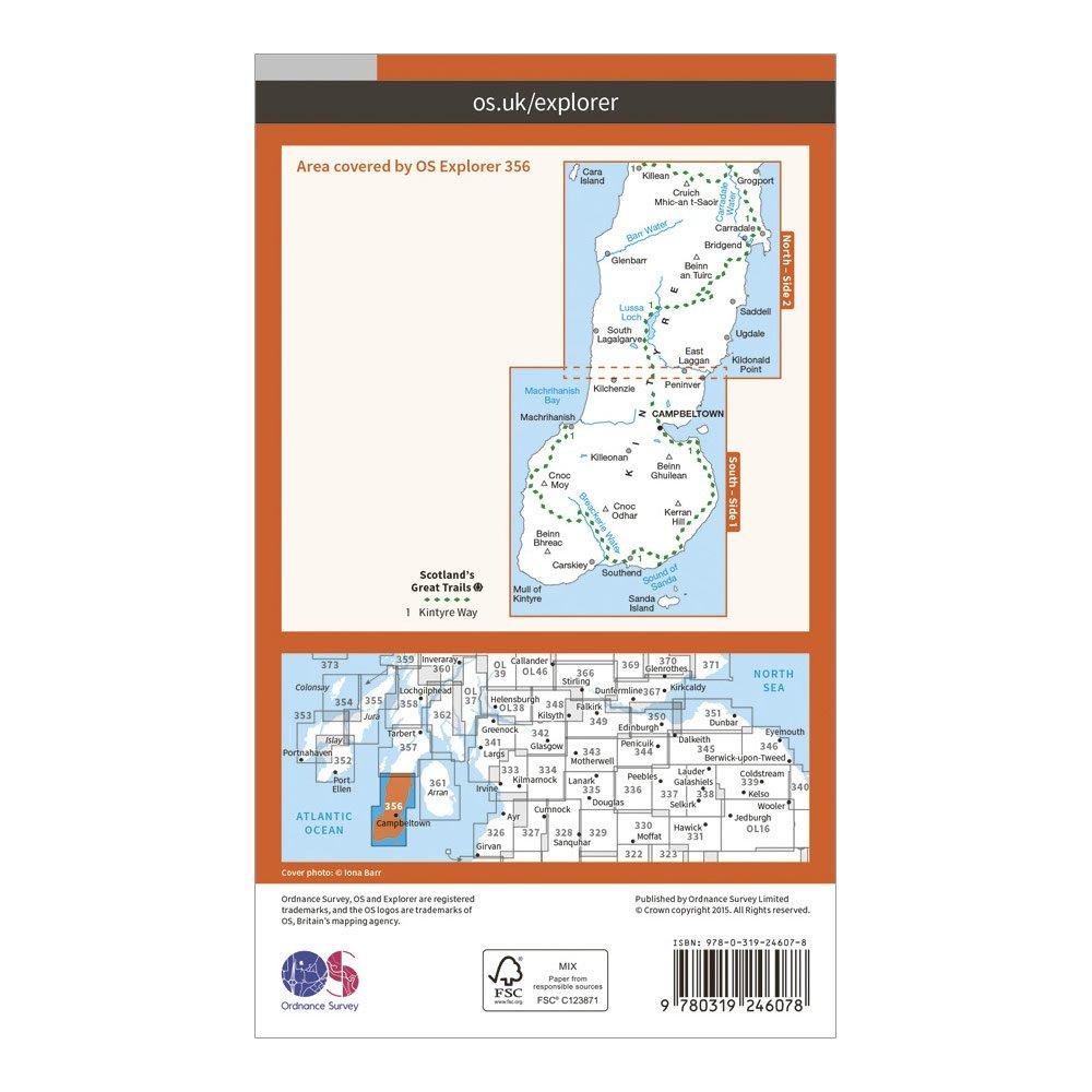 Explorer 256 Kintyre South Campeltown Map With Digital Version