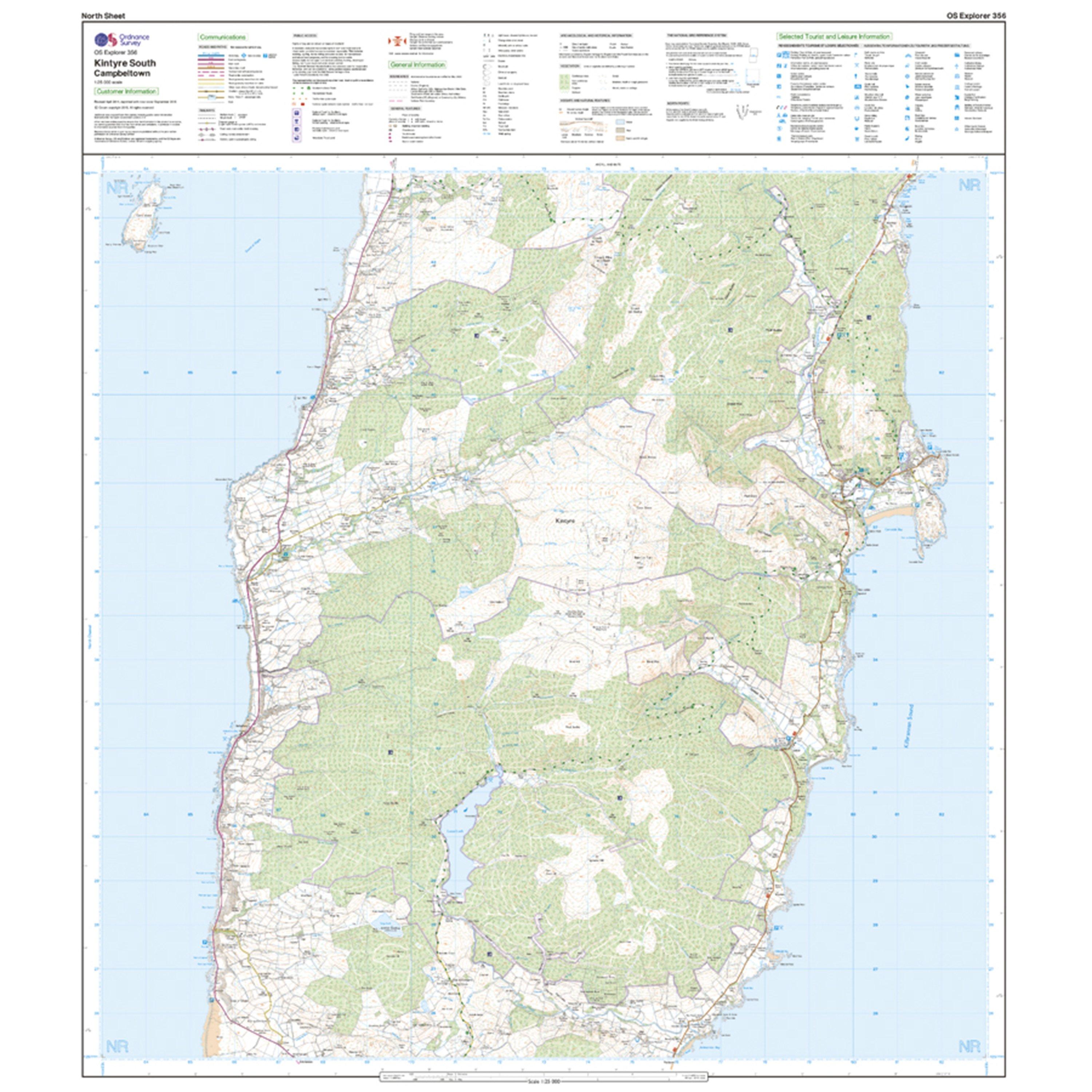 Explorer 256 Kintyre South Campeltown Map With Digital Version