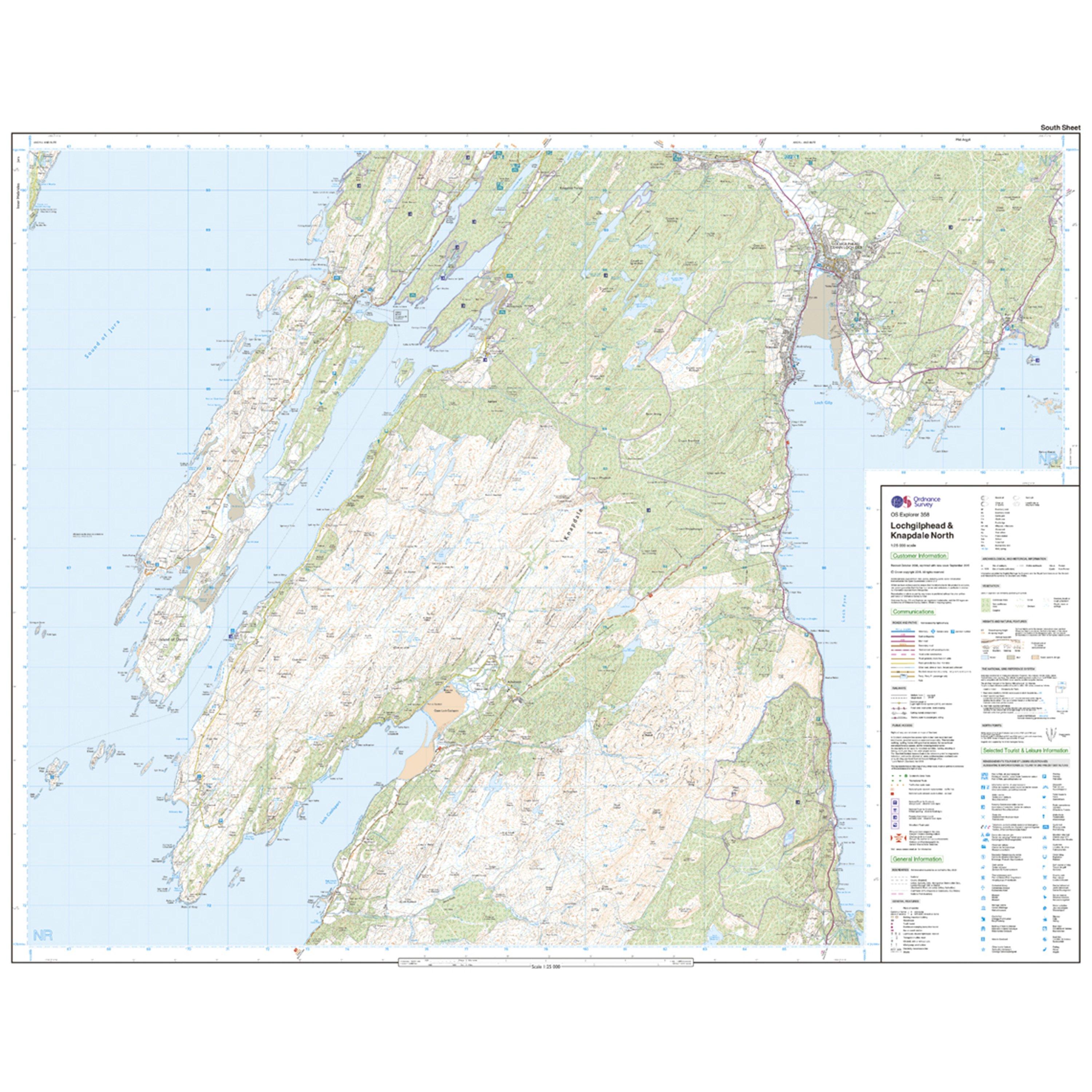 Explorer 358 Lochgilphead & Knapdale North Map With Digital Version