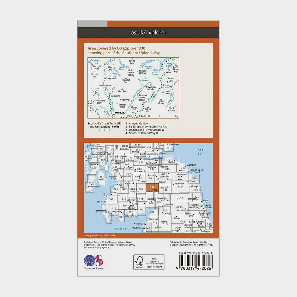 Explorer Active 330 Moffat & St Mary’s Loch Map With Digital Version