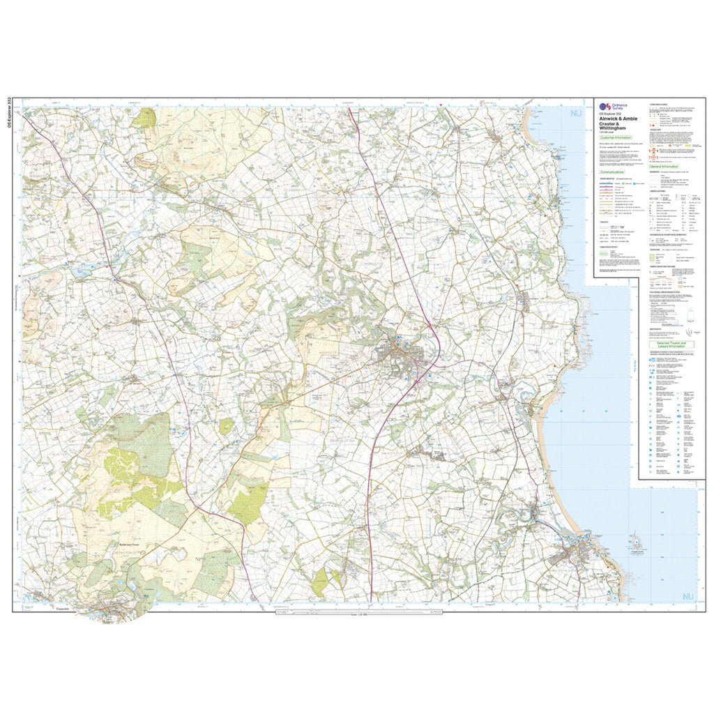 Explorer Active 332 Alnwick & Amble Map With Digital Version