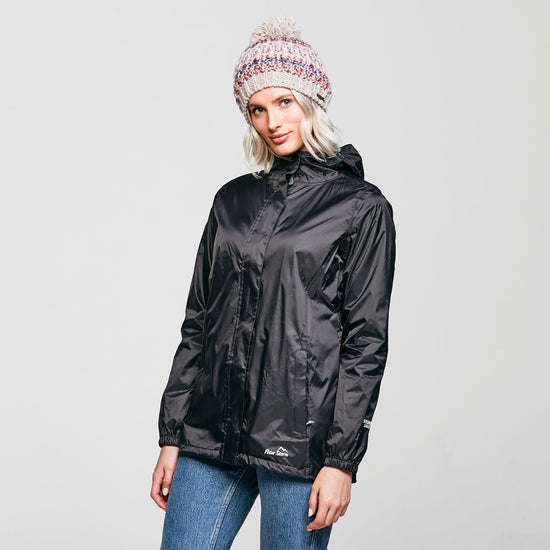 Womens Packable Hooded Jacket Black