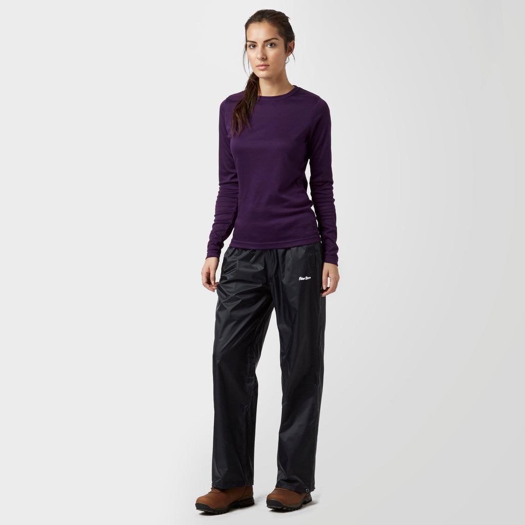 Womens Packable Waterproof Pants Black