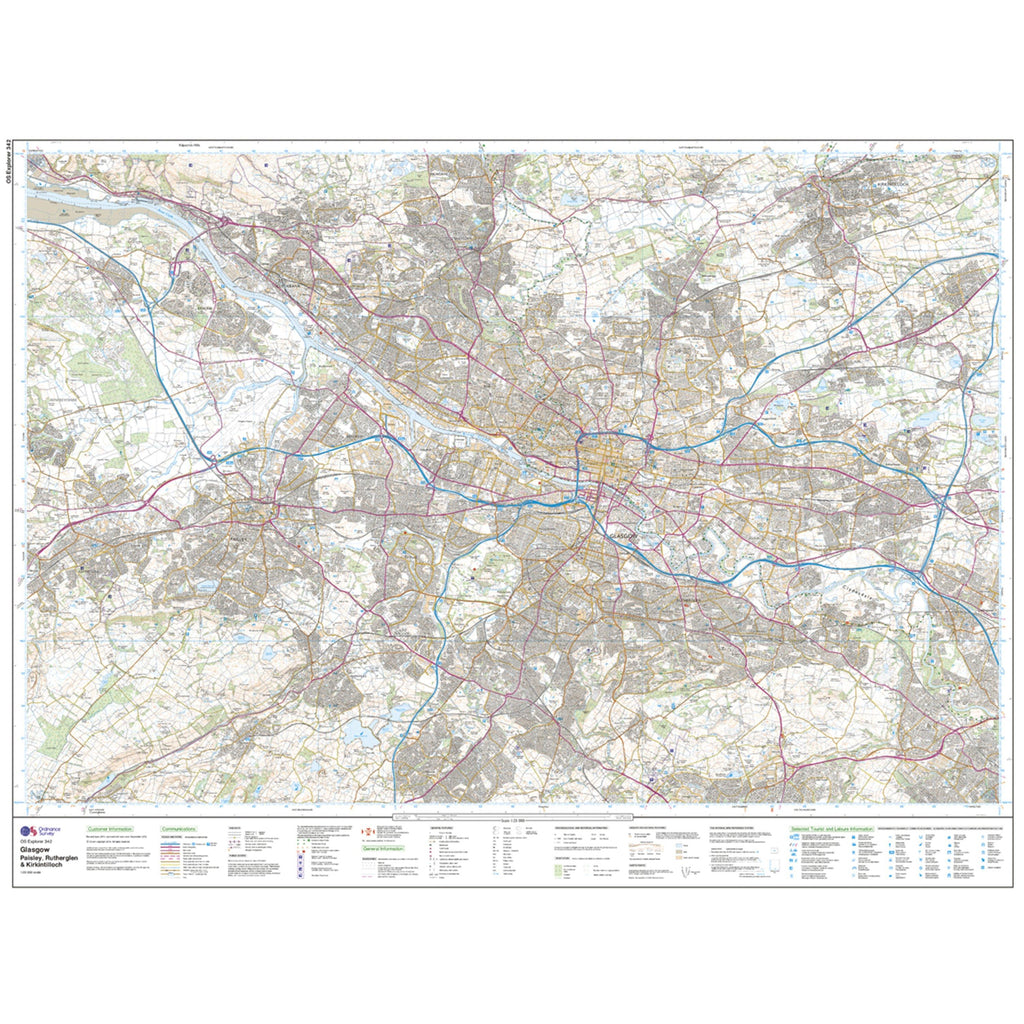 Explorer Active 342 Glasgow Map With Digital Version